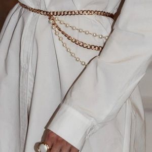 12th tribe gold and pearl chain belt